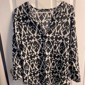 Patterned black and white blouse
